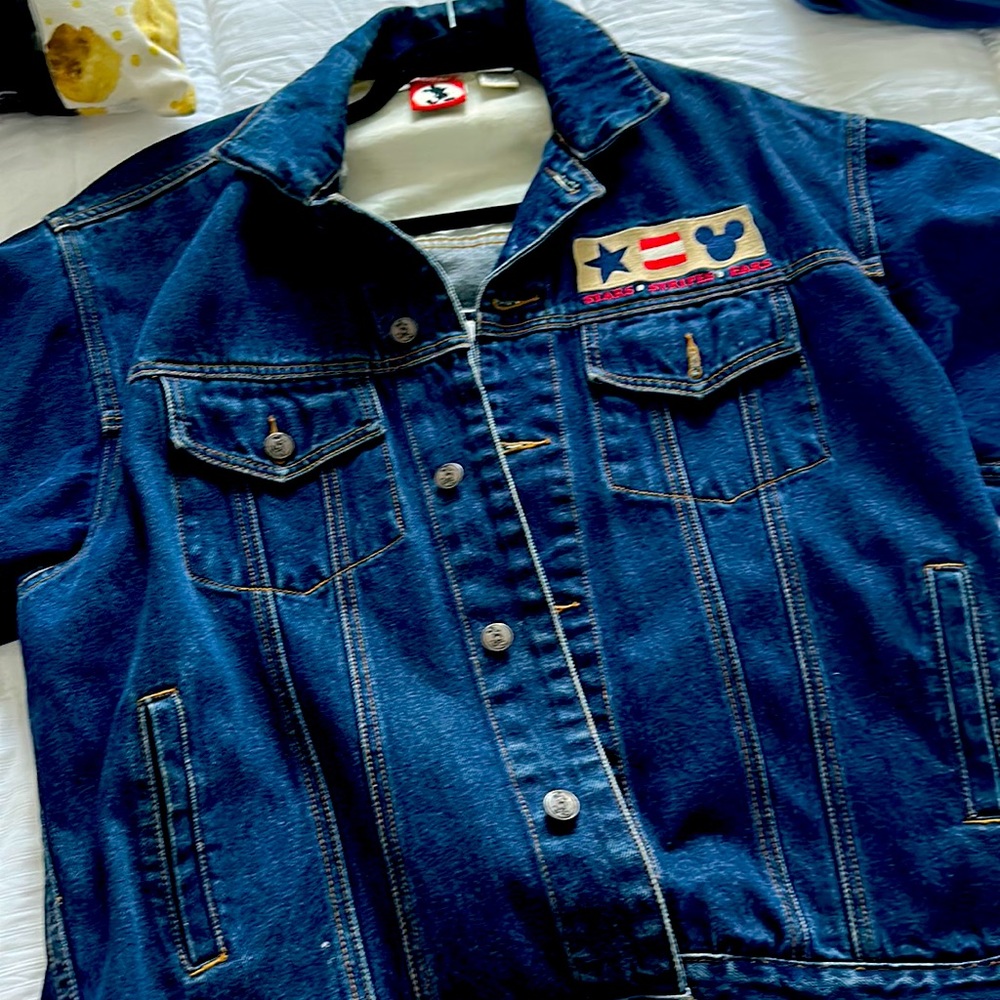 Vintage Mickey Inc American Flag Demin Jacket
